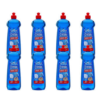 8PK Crystale Total Action Rinse Aid Streak Free 500ml - Blue