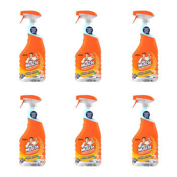6PK Mr. Muscle Liquid Spray Kitchen Cleaner 500ml - Orange