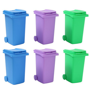 6x Boxsweden 9.5x14cm/500ml Wheelie Bin Mini - Assorted