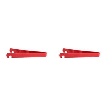 2PK Butterie Plastic Toaster Compact Kitchen Tongs 24x8.7cm -  Red