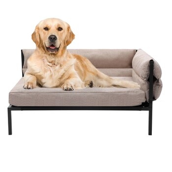 Paws & Claws Elevated Sofa Pet Bed Large 93.5x63cm - Linen Beige