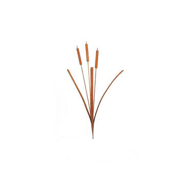  Metal Stake Bulrush Short Garden Ornament Decor 6x95cm - Rust