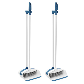 2x Boxsweden Clean 85cm Foldable Dustpan & Broom Set