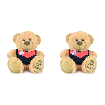 2PK AFL First Teddy Melbourne Bear Plush Toy 23cm - Beige