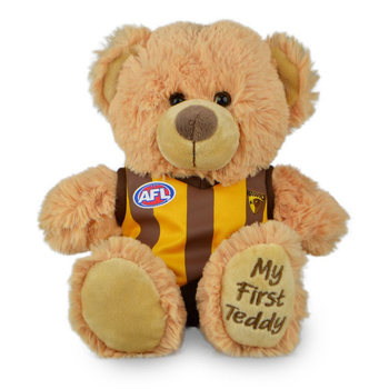 AFL Hawthorn First Teddy Bear 23cm Plush Stuffed Animal Kids Soft Toy