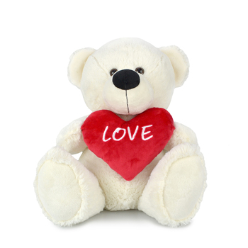 My Buddy Bear 40cm Valentines Love Teddy Cream Kids Soft Toy 3y+