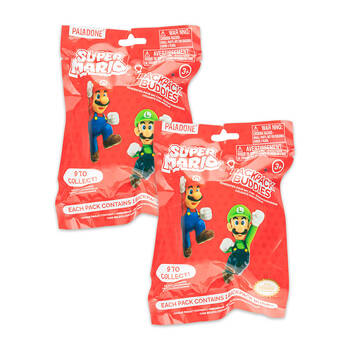 2PK Super Mario Backpack Buddies Keyring Pendant Assorted 3y+