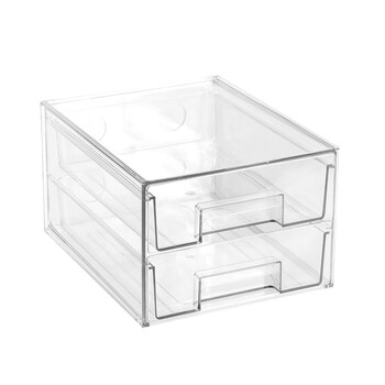 Boxsweden Crystal 27x16cm Stackable 2-Drawer Storage - Clear