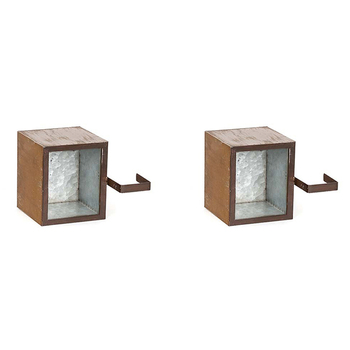 2x Window 15cm Zinc Box Planter Small Outdoor Yard/Patio Garden Decor Bronze
