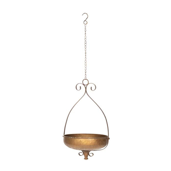 Garden 70x45cm Hanging Zinc Pot/Bird Feeder Outdoor Decor - Bronze