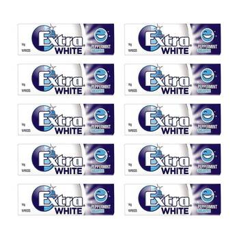 10PK Extra Professional White Sugarfree Chewing Gum w/ Peppermint Flavour 14g