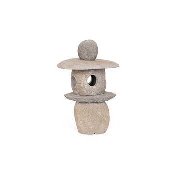  Balinese Stone Lantern Garden Decor 37x37cm - Grey