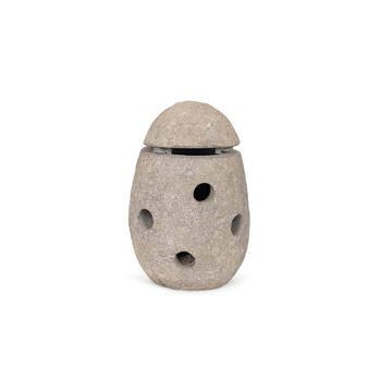  Stone Egg Cutwork Lantern Patio Light Holder 25x43cm - Grey