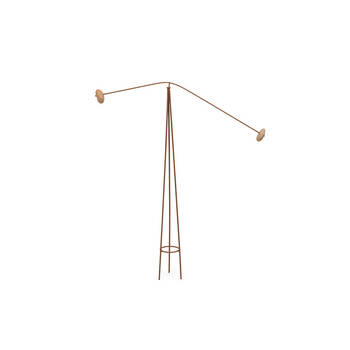  Metal Rock Balancer Sculpture 15x108cm - Rust