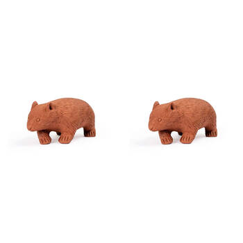 2PK Terracotta Wombat Pot Large 34x19cm - Orange