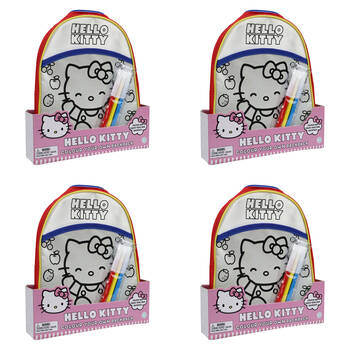 4PK Sanrio Hello Kitty Colour Your Own Backpack w/ Markers 21x26cm 6y+