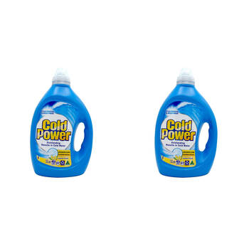 2PK Cold Power 2L Laundry Liquid Front & Top Loader Advanced Clean Lemon Fresh