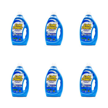 6PK Cold Power 1L Laundry Liquid Advanced Clean Effective Stain Removal Fresh