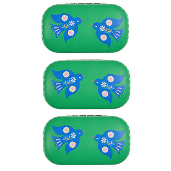 3PK Annabel Trends Safe Keeper Storage Case Organiser 8x5cm Fiesta Bird