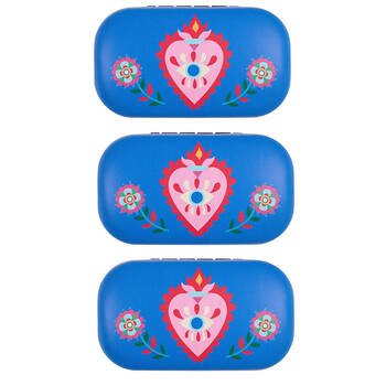 3PK Annabel Trends Safe Keeper Storage Case Organiser 8x5cm Fiesta Heart
