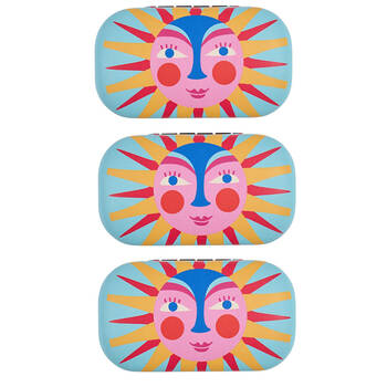 3PK Annabel Trends Safe Keeper Storage Case Organiser 8x5cm Fiesta Sun