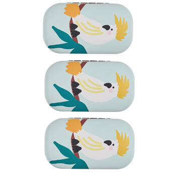 3PK Annabel Trends Safe Keeper Storage Case Organiser 8x5cm White Cockatoo