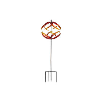 Metal Wind Spinner East West Flame Home Decor 60x205cm - Red