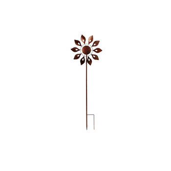Metal Wind Spinner Dahlia Home/Garden Decor 37x120cm - Bronze 