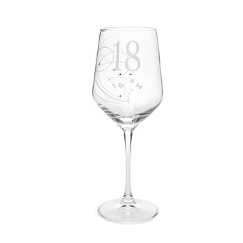 Gibson Gifts 18 Birthday Crystal Wine Glass - Clear