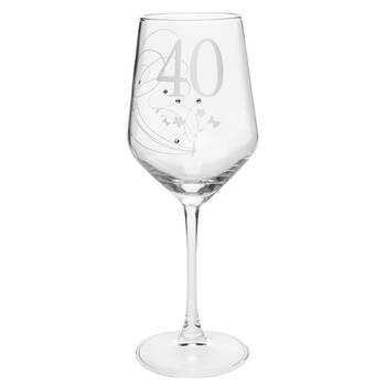 Gibson Gifts 40 Birthday Crystal Wine Glass - Clear