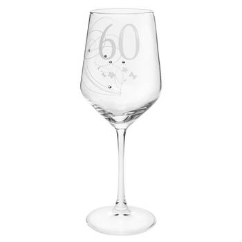 Gibson Gifts 60 Birthday Crystal Wine Glass - Clear