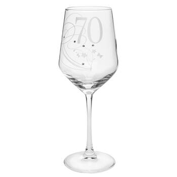 Gibson Gifts 70 Birthday Crystal Wine Glass - Clear