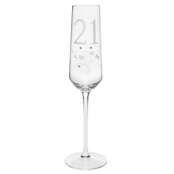 Gibson Gifts 21 Birthday Crystal Champagne Glass - Clear