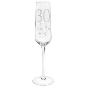 Gibson Gifts 30 Birthday Crystal Champagne Glass - Clear