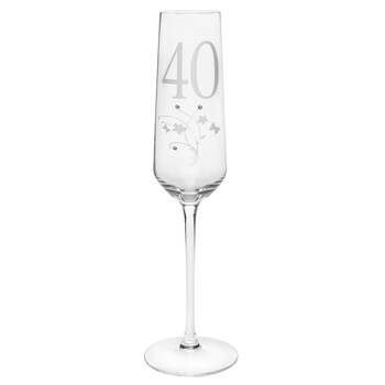 Gibson Gifts 40 Birthday Crystal Champagne Glass - Clear