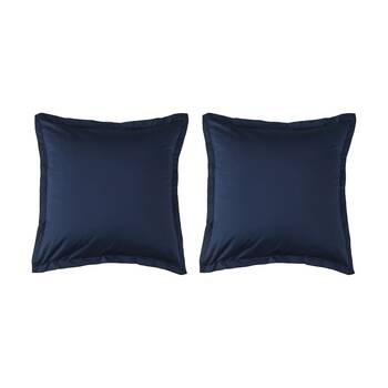 2PK Grosvenor House 500TC Egyptian Cotton Tailored European Pillowcase Navy Blue