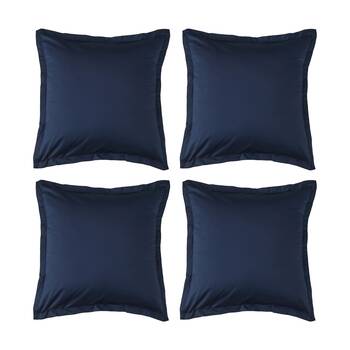 4PK Grosvenor House 500TC Egyptian Cotton Tailored European Pillowcase Navy Blue