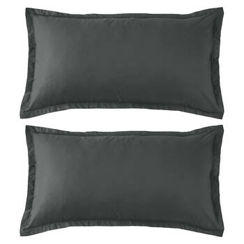 2PK Grosvenor House 500TC Egyptian Cotton King Tailored Pillowcase Charcoal