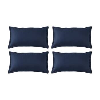 4PK Grosvenor House 500TC Egyptian Cotton King Tailored Pillowcase Navy Blue