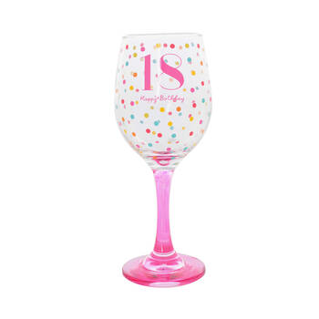Gibson Gifts 18 Birthday Party Wine Glass Drinkware - Pink