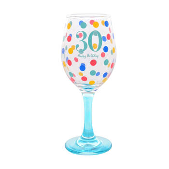 Gibson Gifts 30 Birthday Party Wine Glass Drinkware - Blue