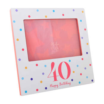 Gibson Gifts Birthday Party 40 Photo Frame 6x4'' Decor - Pink