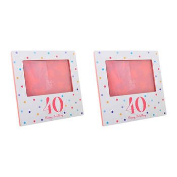 2PK Gibson Gifts Birthday Party 40 Photo Frame 6x4'' Decor - Pink