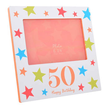 Gibson Gifts Birthday Party 50 Photo Frame 6x4'' Decor - Pink