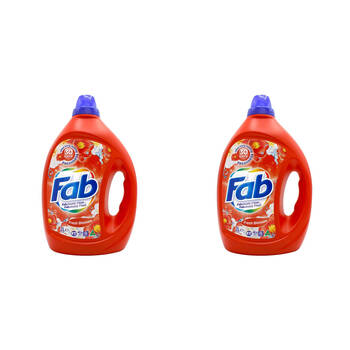 2PK Fab 2L Laundry Liquid Fresh Blossoms Front & Top Loader Stain Remover