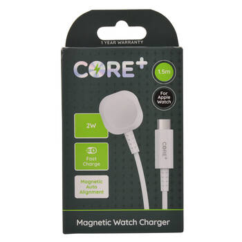 Core Magnetic Watch Charger 2W/1.5m For Apple Watch 1-9/SE - White