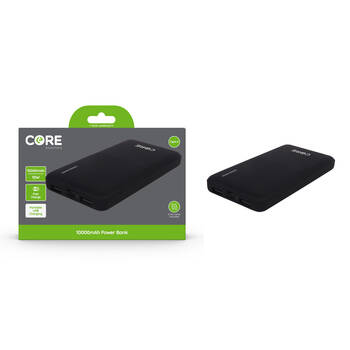 Core Essentials USB-A 10000mAh Power Bank 10W - Black
