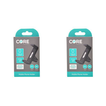 2PK Core Essentials Car Vent Mobile Phone Holder Universal - Black