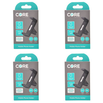 4PK Core Essentials Car Vent Mobile Phone Holder Universal - Black