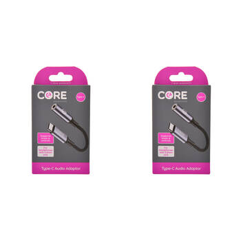 2PK Core Essentials 3.5mm Jack to Type-C Audio Adaptor - Black